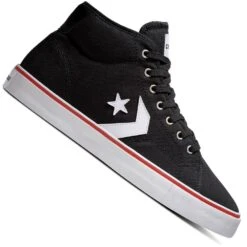 Converse Star Replay Mid Turnschuhe Black/Black/White Damen, Herren