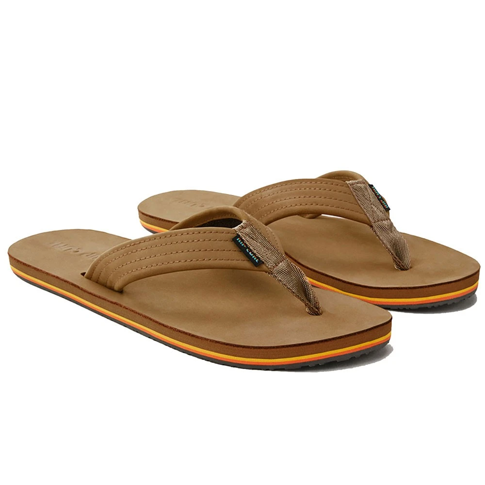 Rip Curl Revival Leather Open Toe Badeschlappen Tan Herren