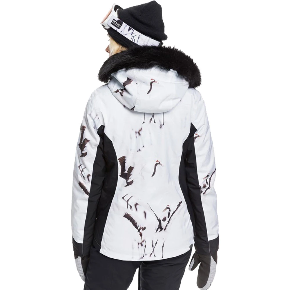 Roxy Jet Ski Snowboardjacke True Black White Birds Damen 4 Roxy Jet Ski Snowboardjacke True Black White Birds Damen - Image 2