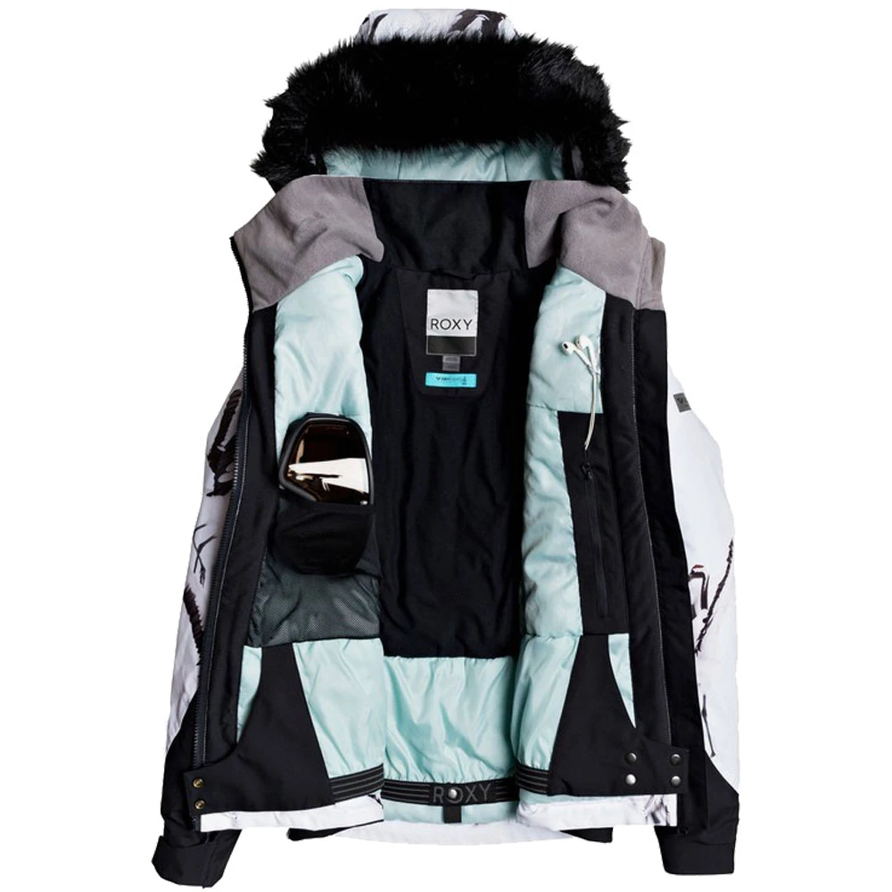 Roxy Jet Ski Snowboardjacke True Black White Birds Damen 8 Roxy Jet Ski Snowboardjacke True Black White Birds Damen - Image 6