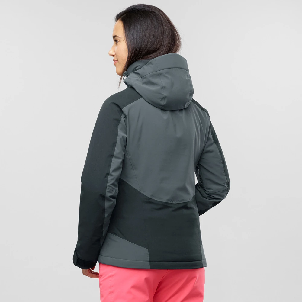 Salomon Brilliant Skijacke Ebony/Black Damen 4 Salomon Brilliant Skijacke Ebony/Black Damen - Image 2